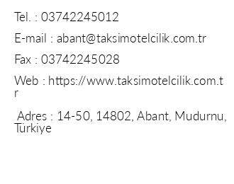 Taksim International Abant Palace Oteli iletiim bilgileri